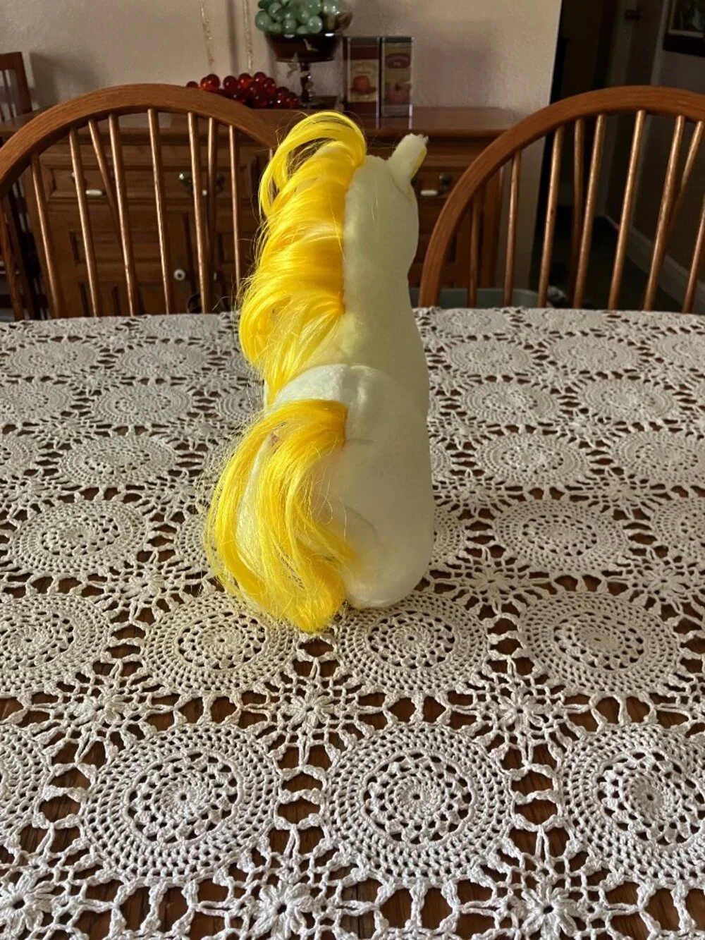 Vintage 1983 Animal Toy Imports 10” Plush Yellow Pony Horse